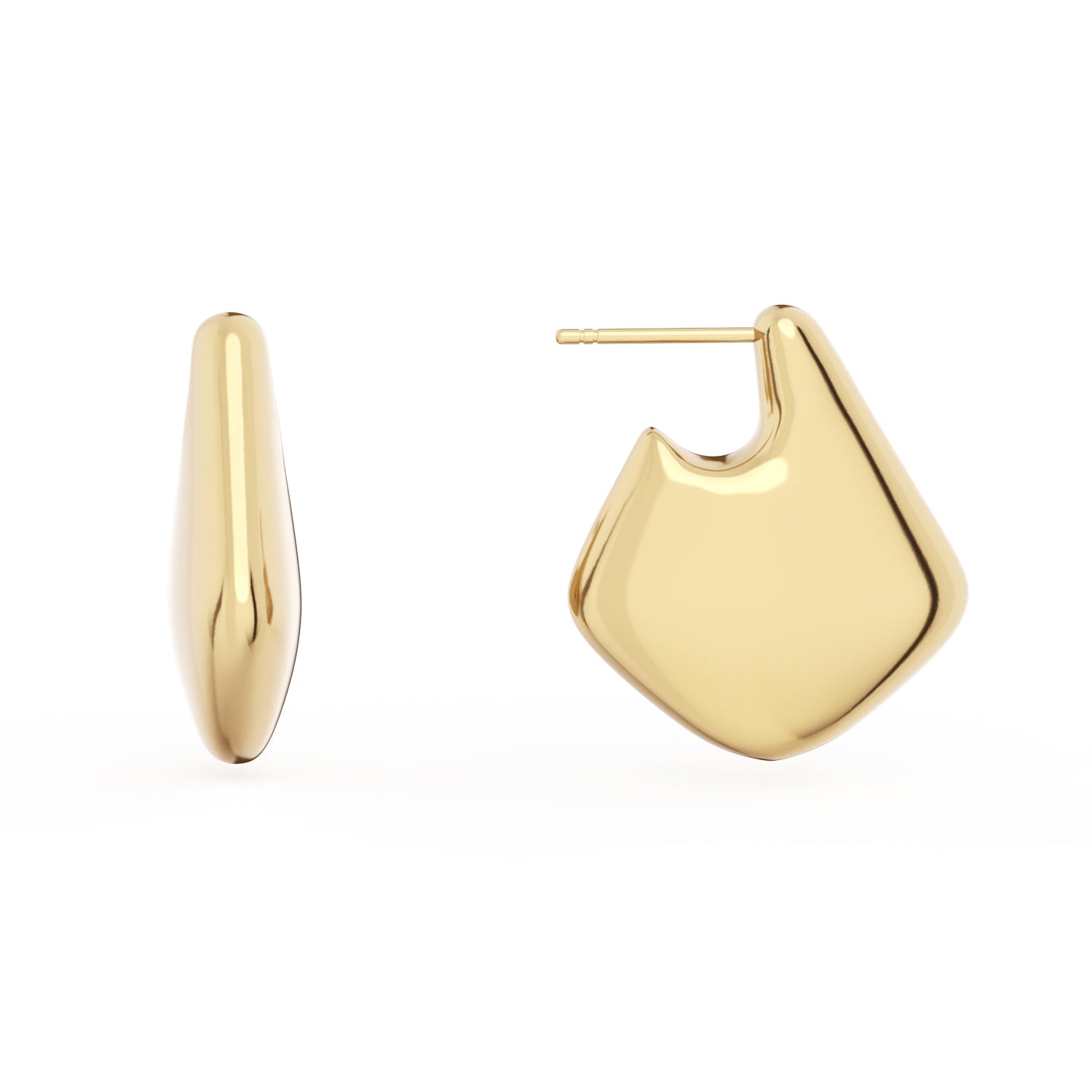 14K Gold Plated Chunky Gold Hoop Earrings