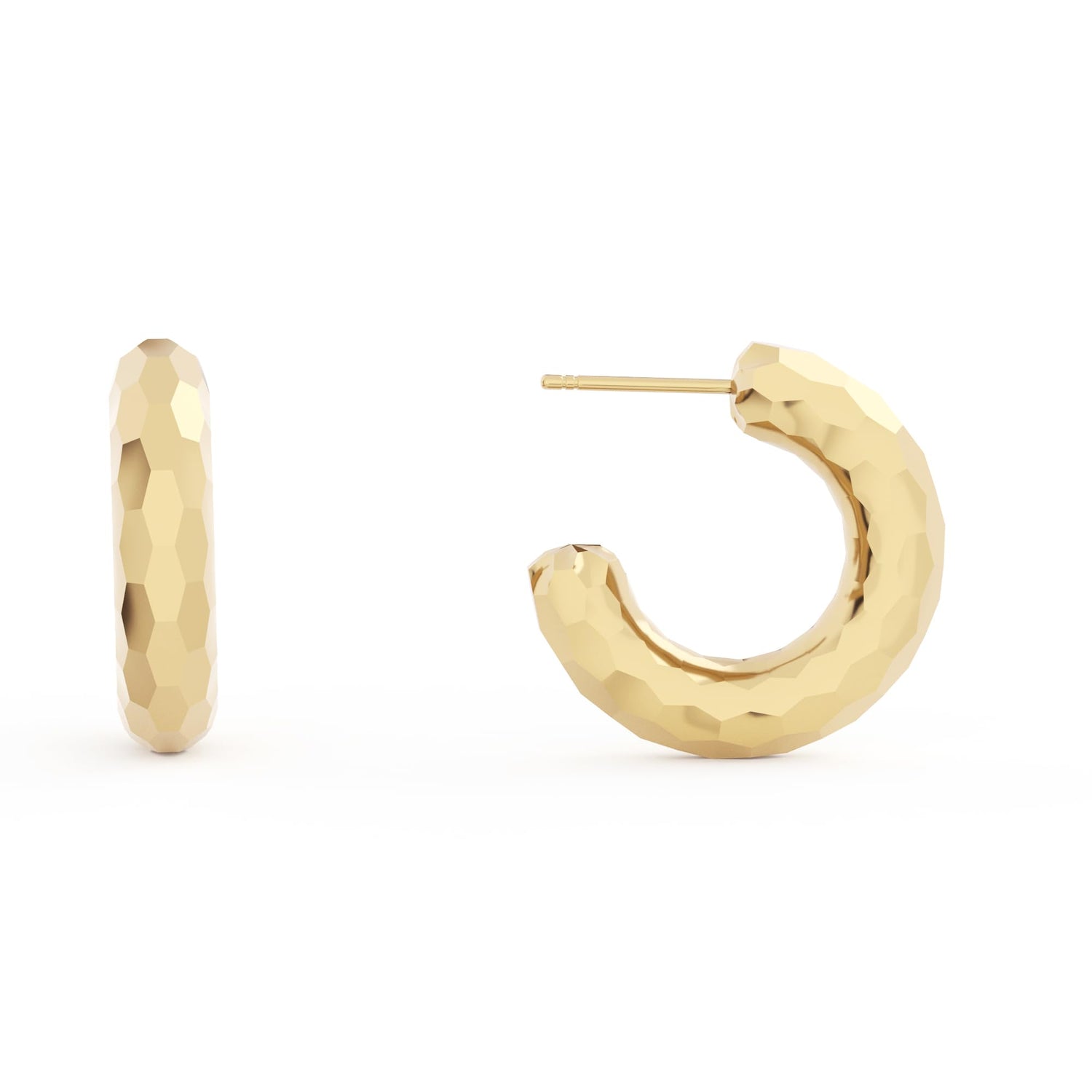 14K Gold Plated Chunky Gold Hoop Earrings