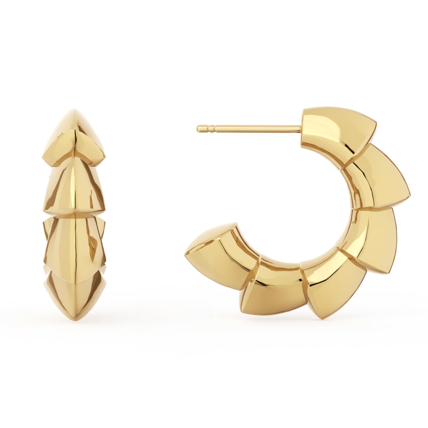 14K Gold Plated Chunky Gold Hoop Earrings