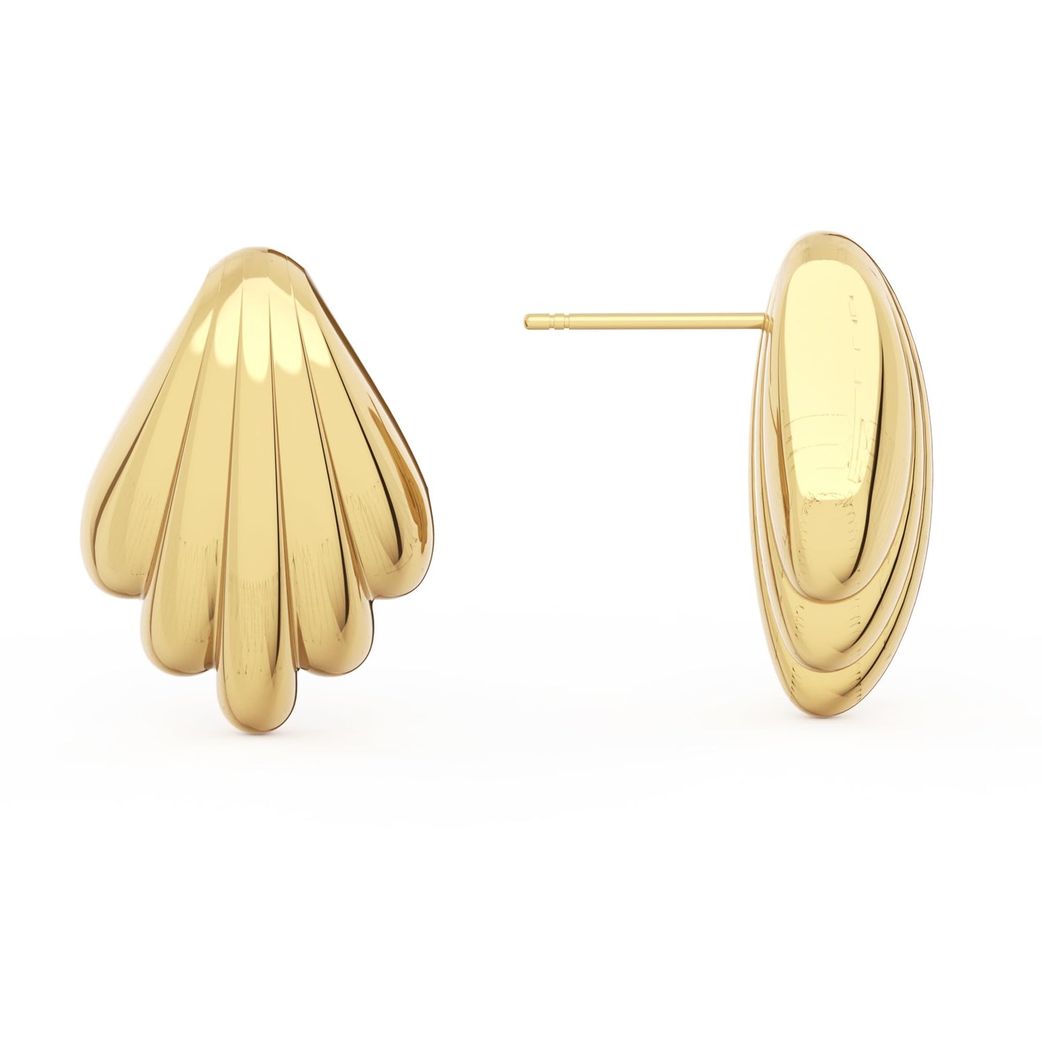 14K Gold Plated Chunky Gold Hoop Earrings