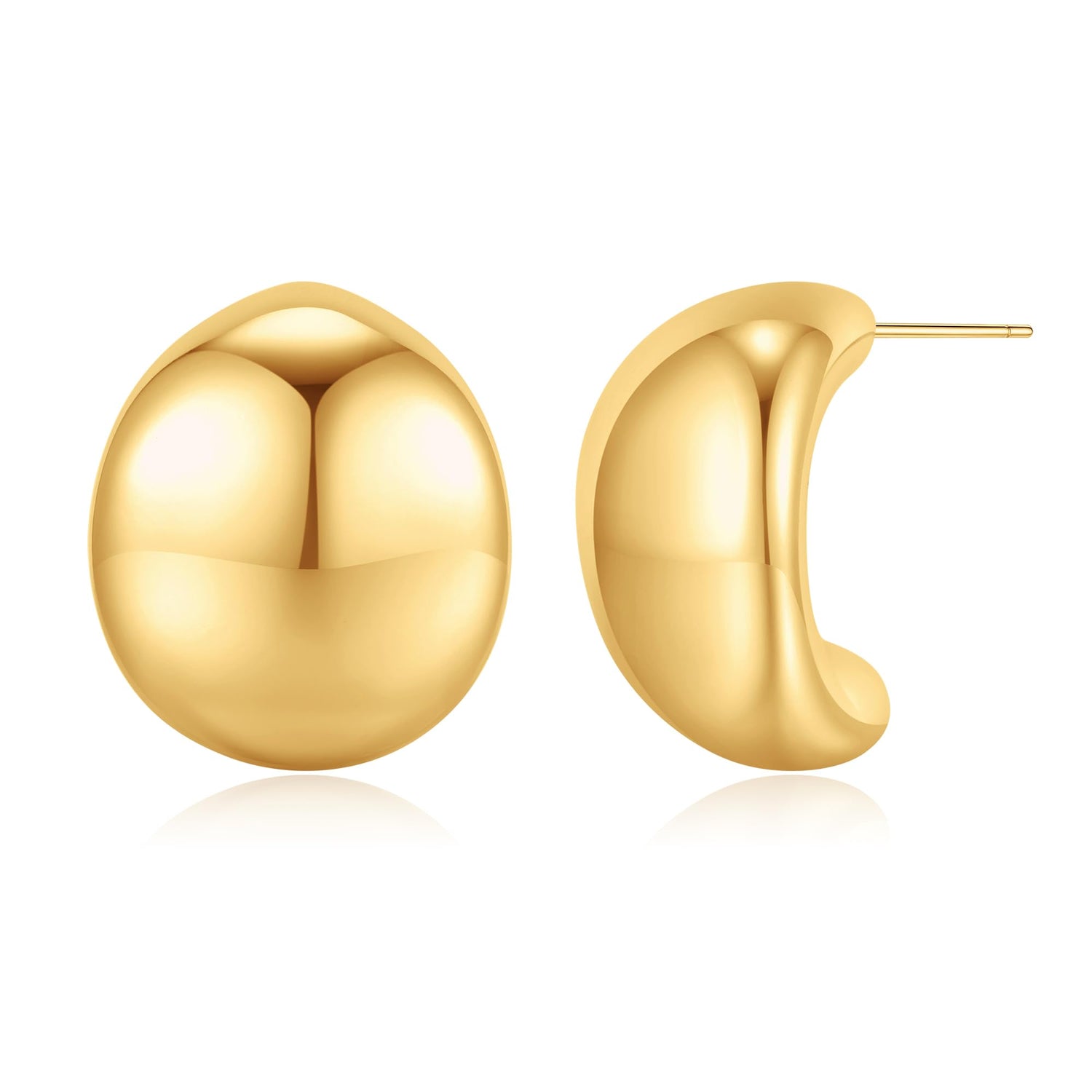 14K Gold Plated Chunky Gold Hoop Earrings