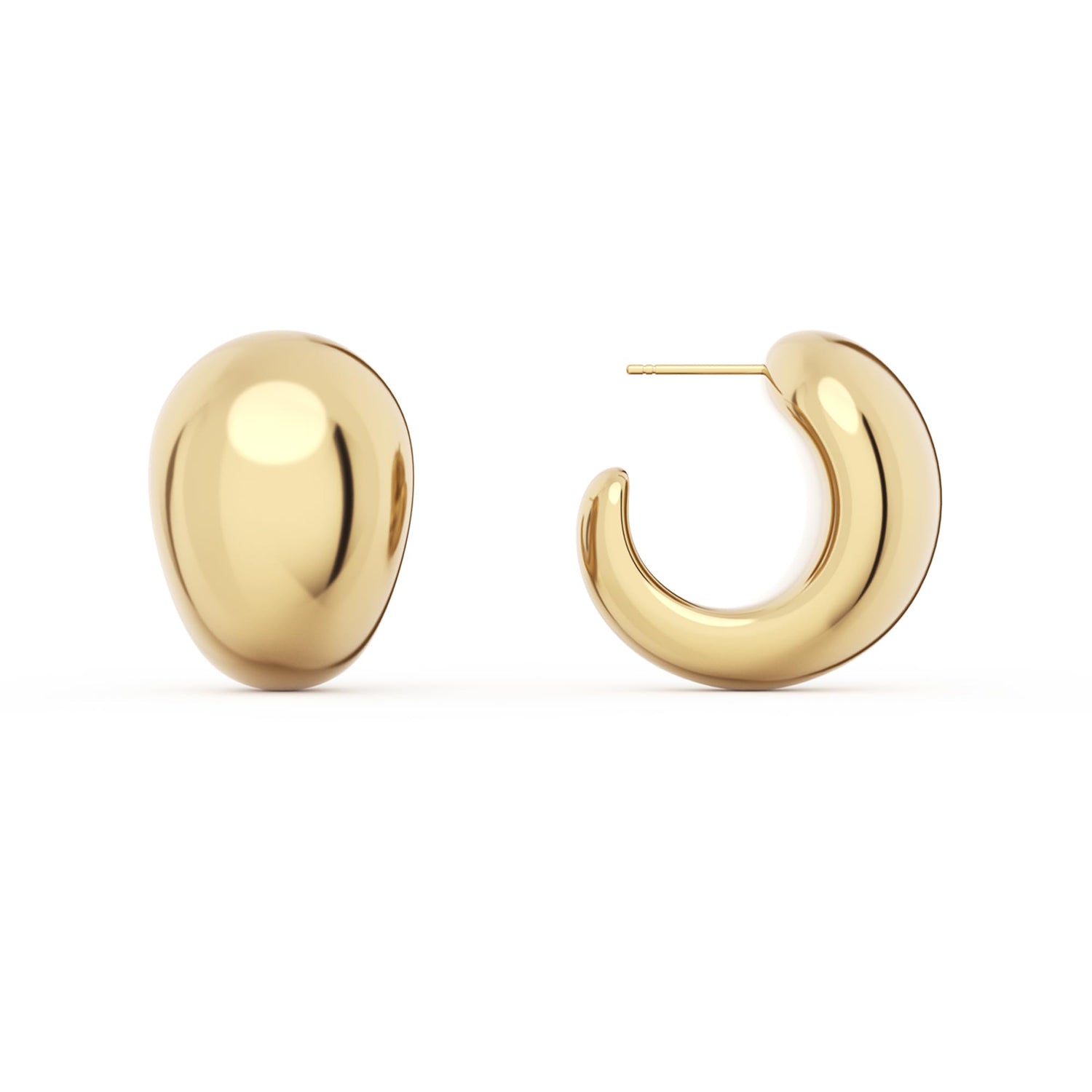 14K Gold Plated Chunky Gold Hoop Earrings
