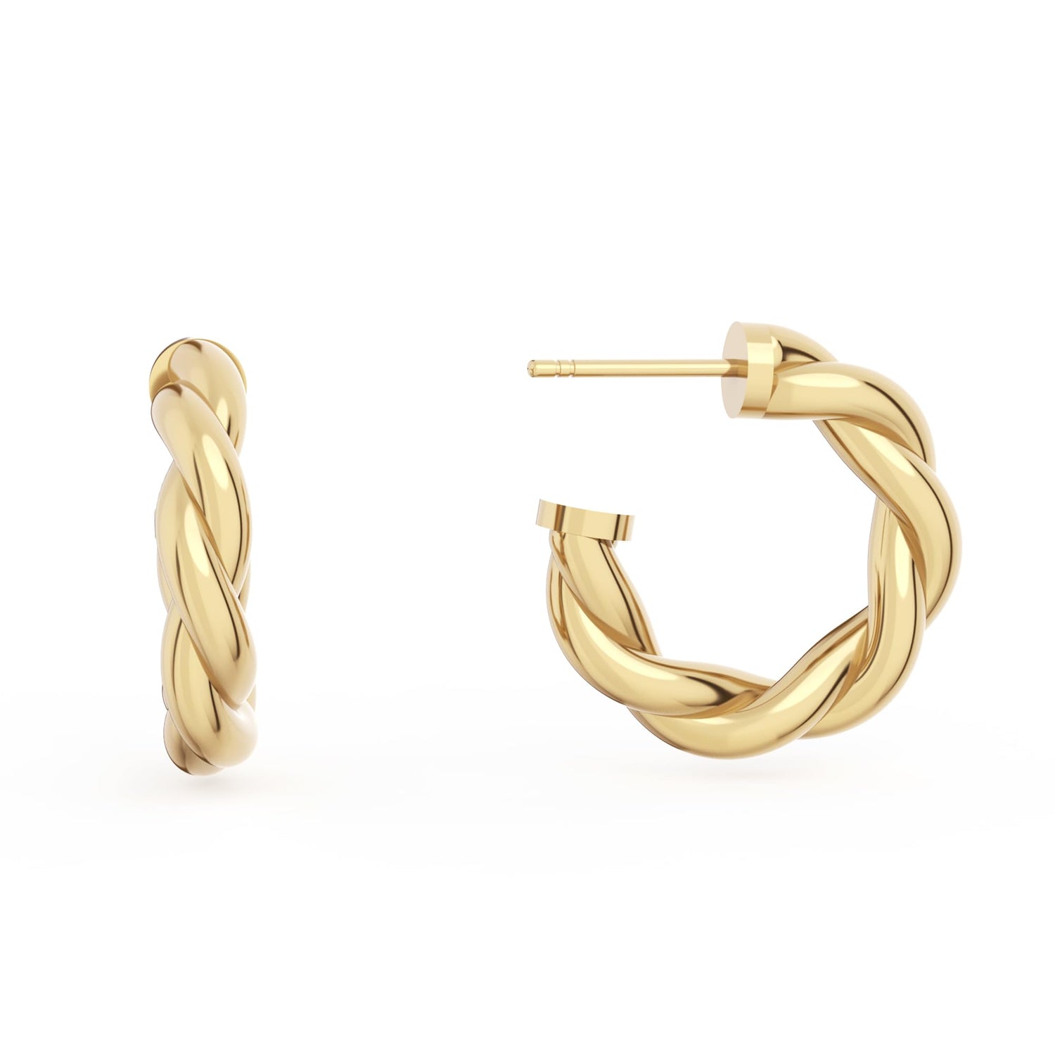 14K Gold Plated Chunky Gold Hoop Earrings