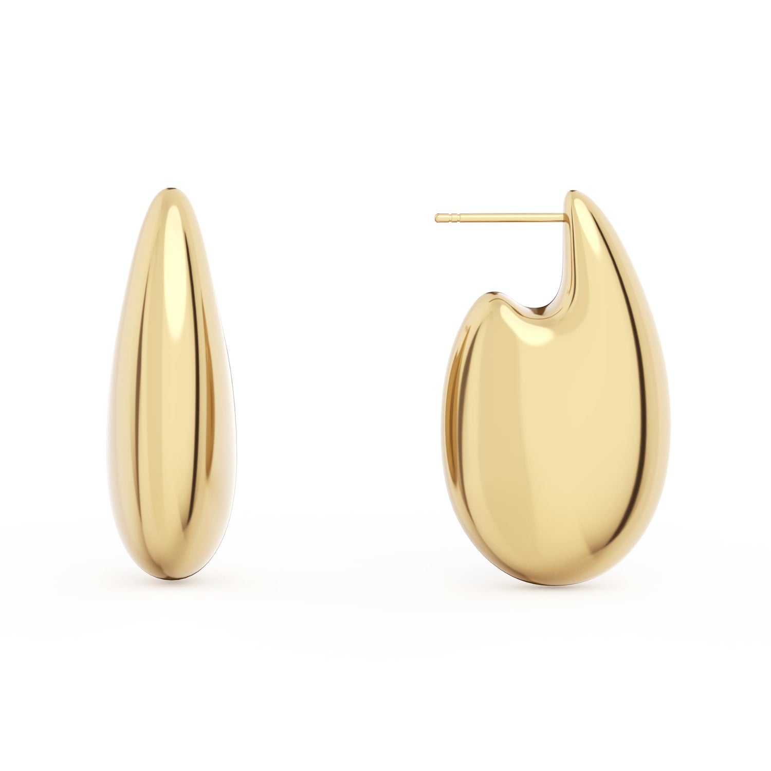 14K Gold Plated Chunky Gold Hoop Earrings