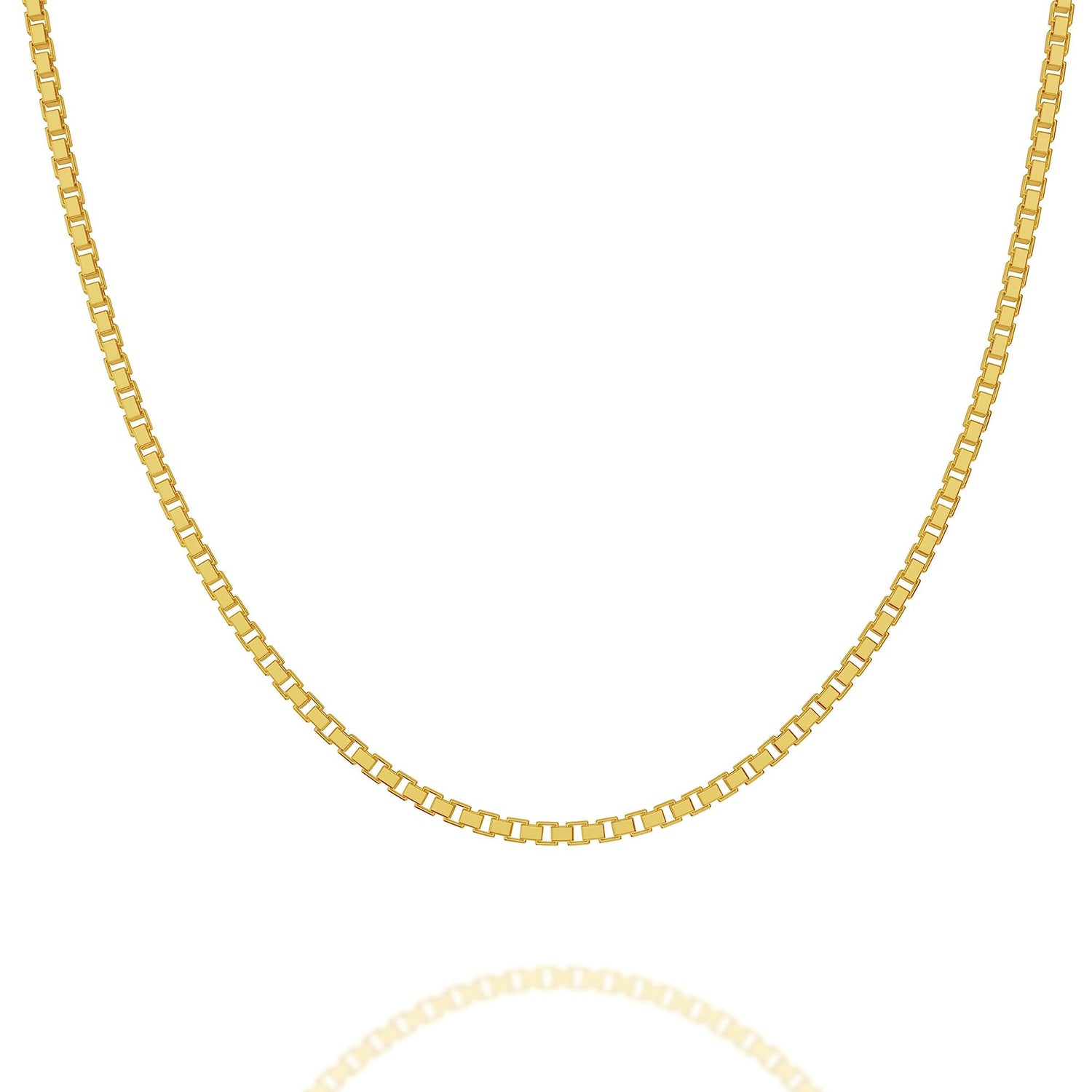 925 Sterling Silver Lobster Clasp 1.3，2，2.5mm Square Box Chain Necklace for Men Women Silver Chain Necklace 16，18，20，22，24，26，28，30 Inches