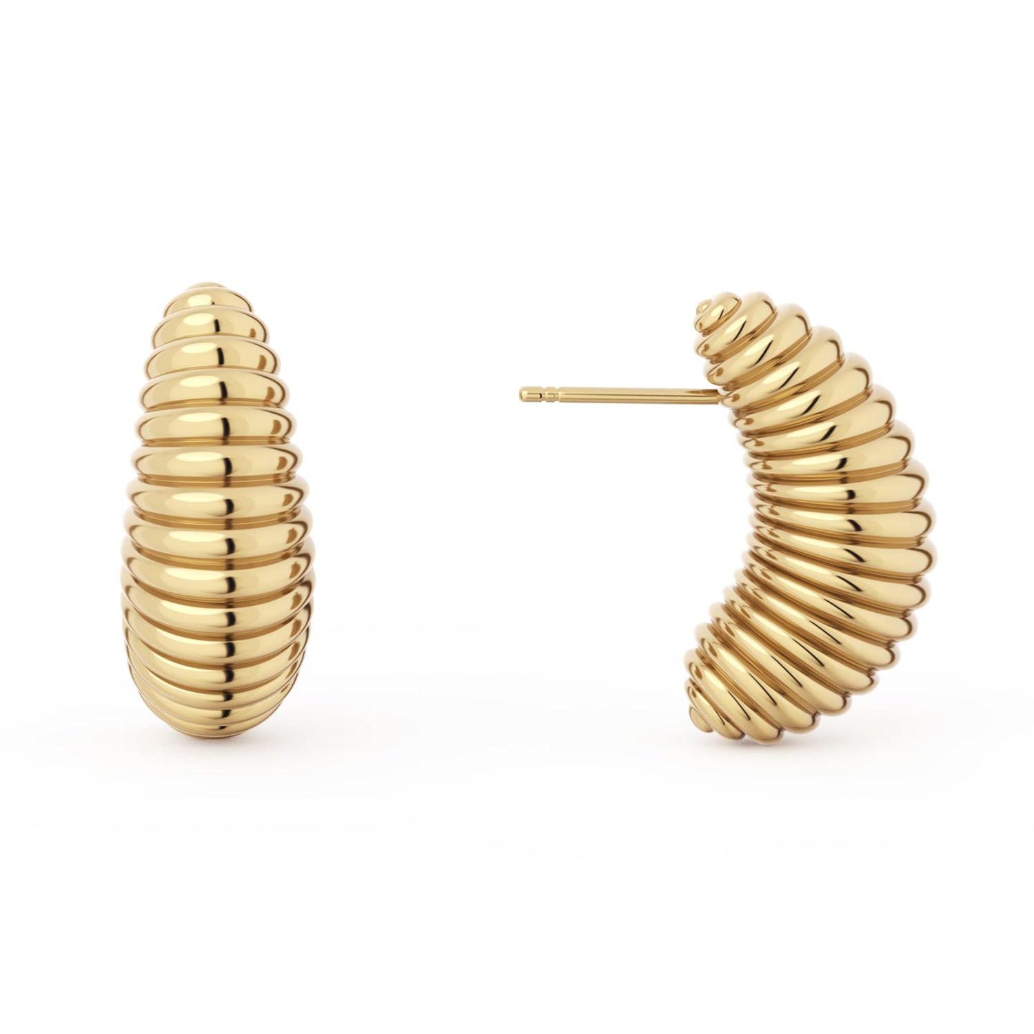 14K Gold Plated Chunky Gold Hoop Earrings