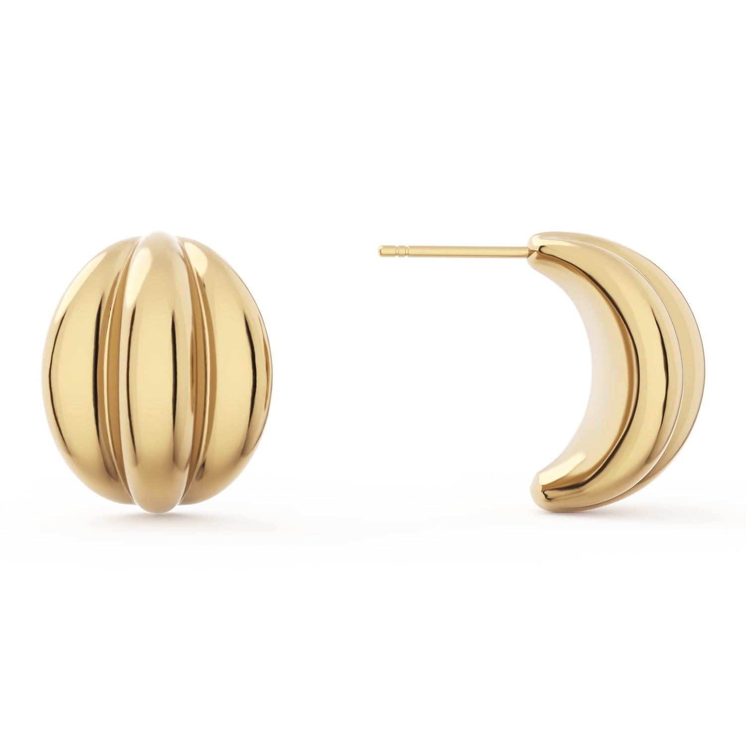 14K Gold Plated Chunky Gold Hoop Earrings