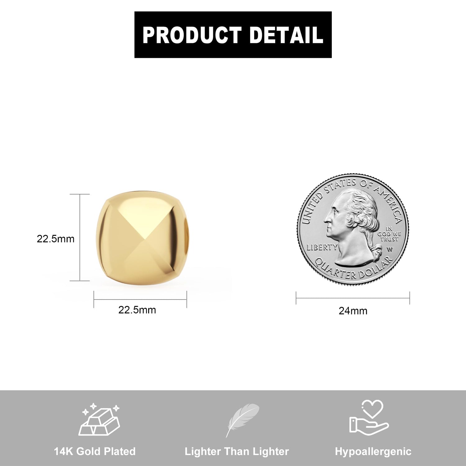 14K Gold Plated Chunky Gold Hoop Earrings