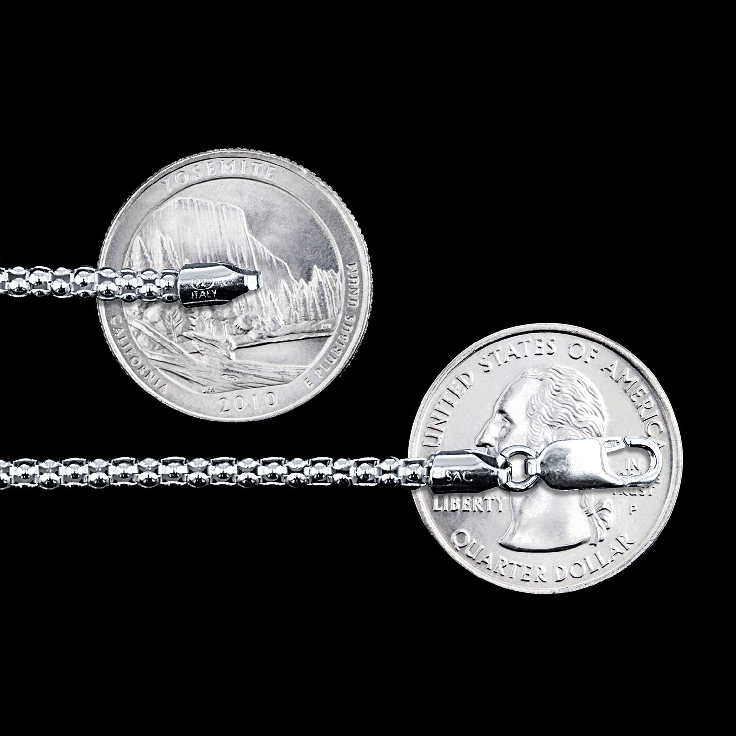 Men's Popcorn Coreana Chain Necklace, 2.5mm Men's and Women's Silver Plated Necklace, Unisex Style for Men Women, Versatile Necklace for Dates, Holidays, and Events, Perfect as a Valentine's Day Gift