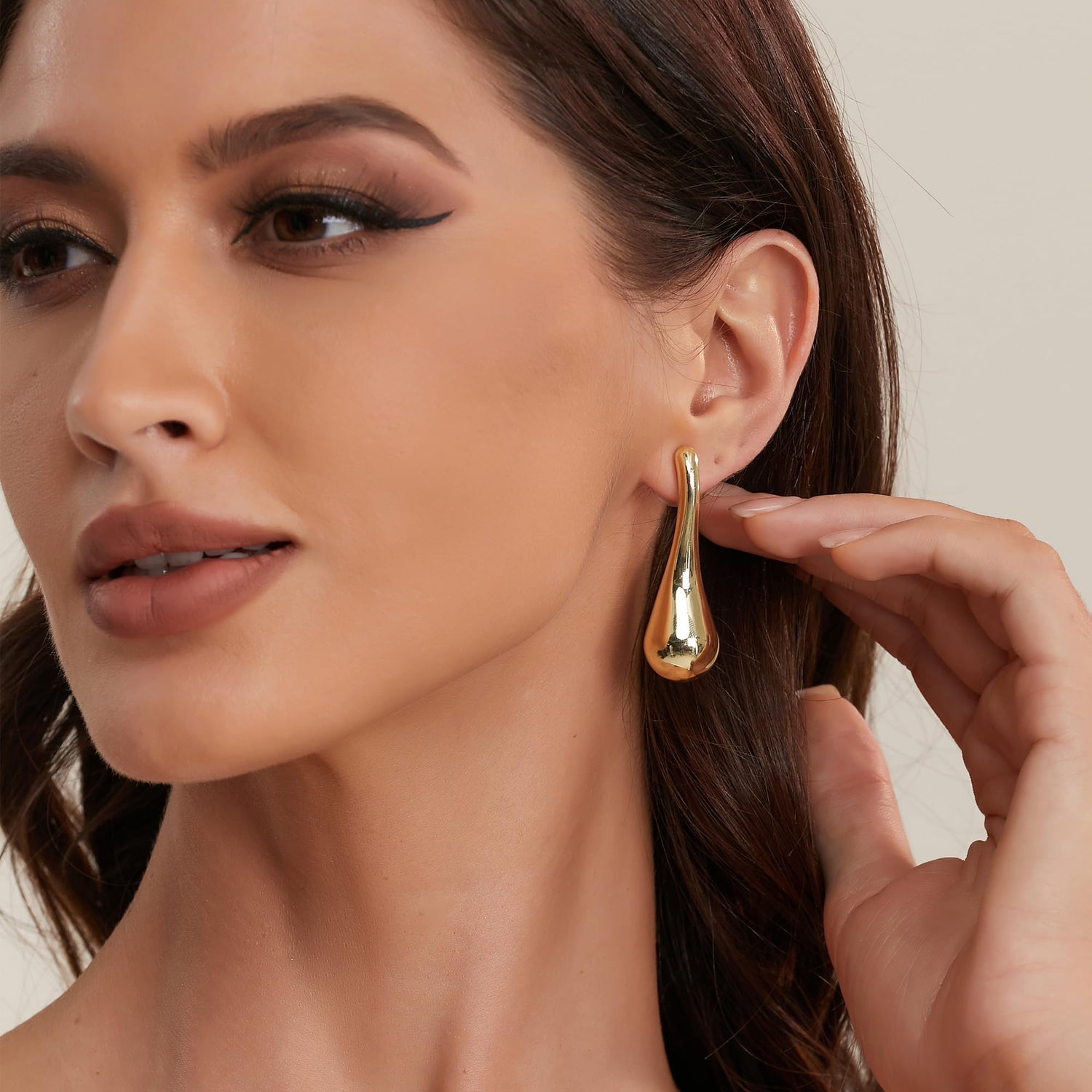 14K Gold Plated Chunky Gold Hoop Earrings