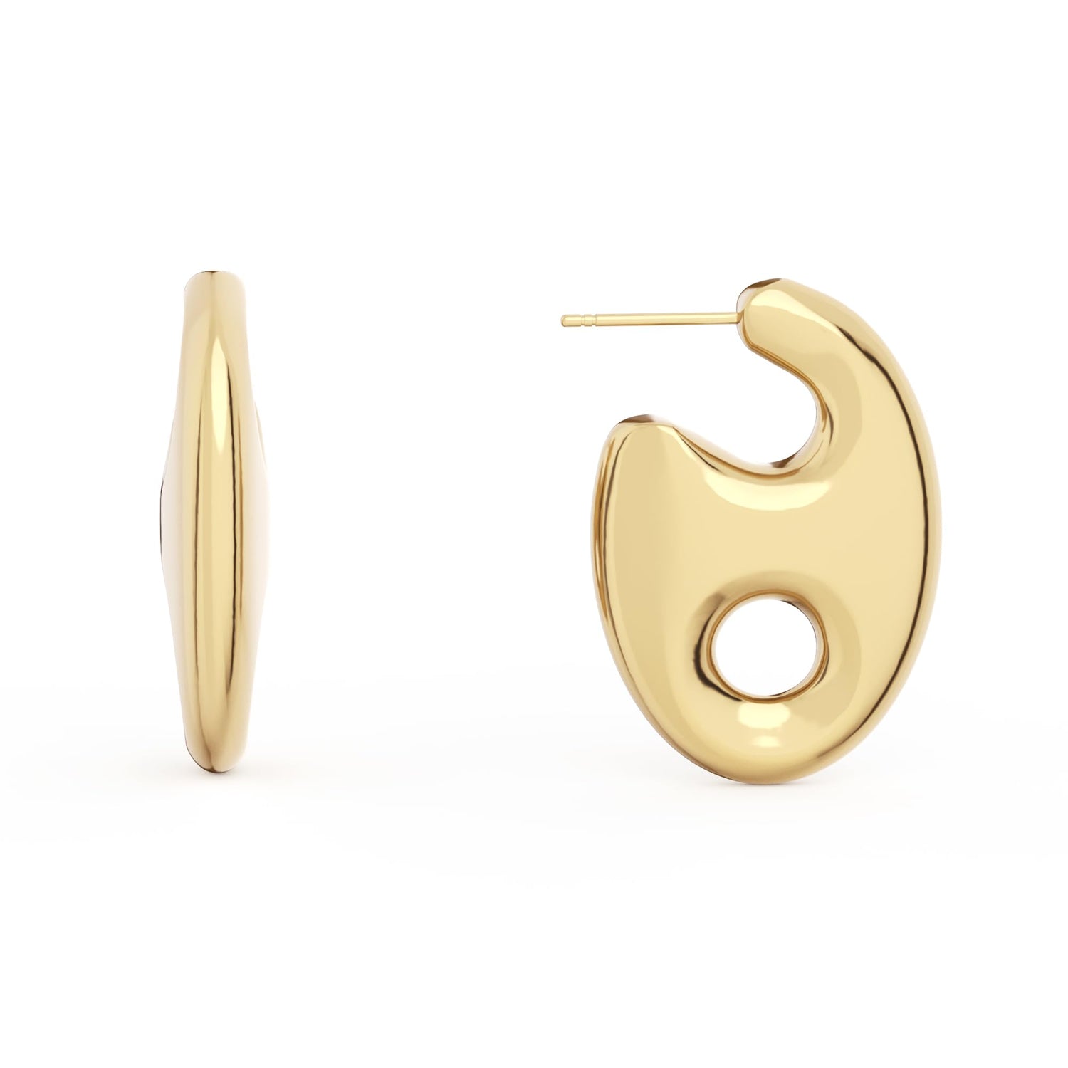 14K Gold Plated Chunky Gold Hoop Earrings