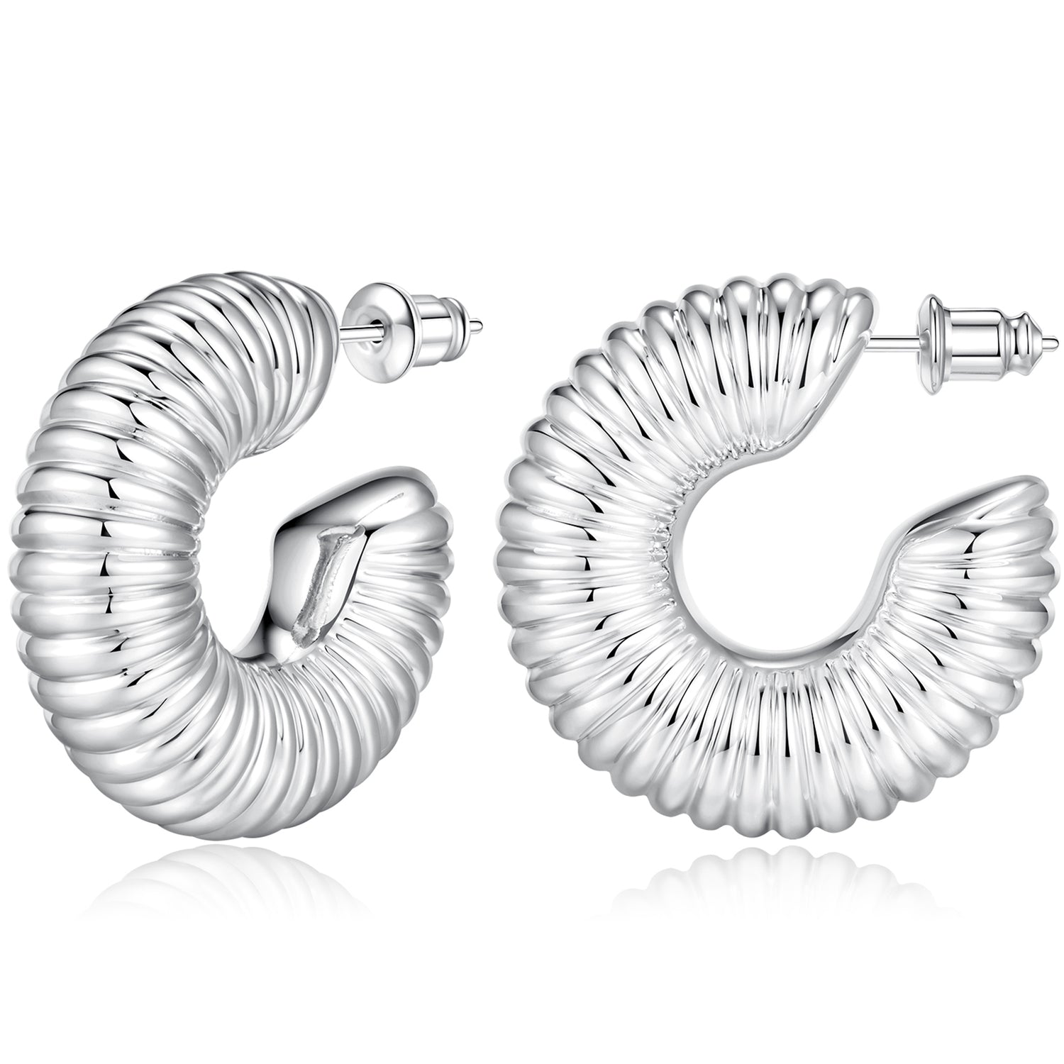 Women's Spiral Hoop Earrings Open Ring Popular Earrings Lightweight Large Hoop Earrings Fashionable and Versatile Best-selling Earrings